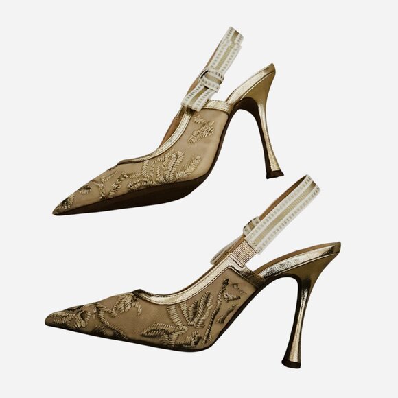 Steve Madden BRI Gold Multi Slingback Heels - Picture 5 of 8